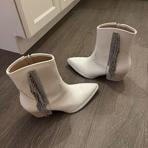 Crystal fringe cowboy boots